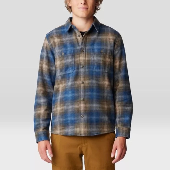 Mountain Hardwear Plusher Long Sleeve Shirt Ridgeline Ombre Buffalo Check Print - Picture 1 of 6